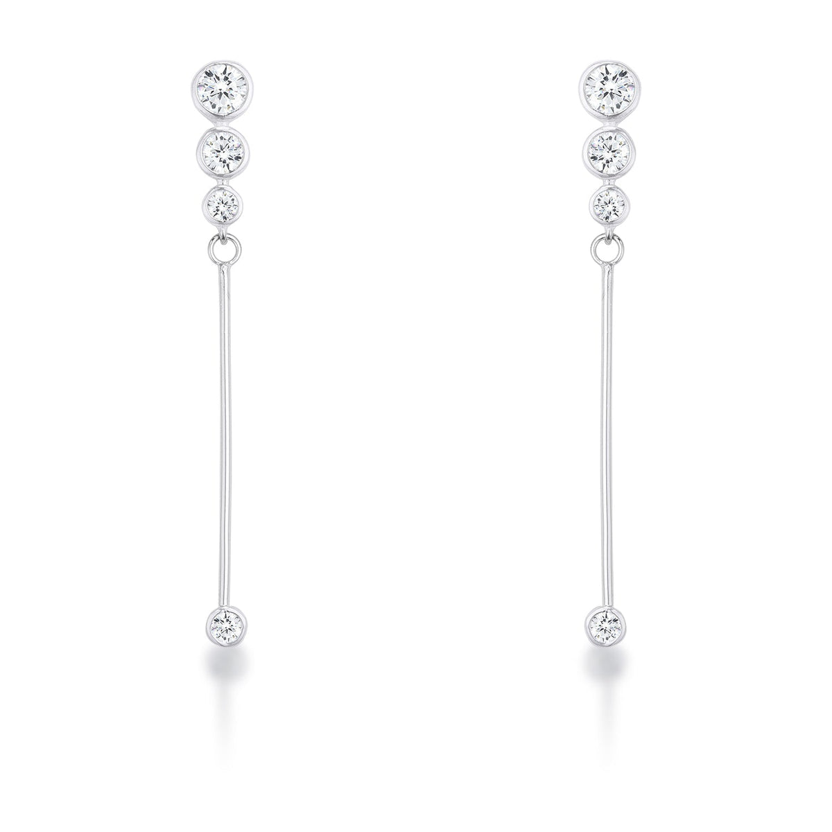 Avera 1.2Ct Graduated Plated Drop Cubic Zirconia Earrings