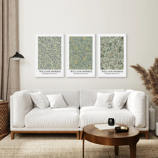 Large William Morris Floral Pattern Art Set Decor