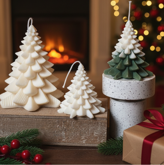 Christmas Fir Tree Candles | Festive Holiday Decor