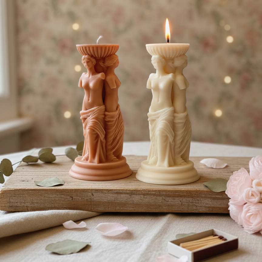 Goddess Sculpture Candle | Soy Wax Art Trio