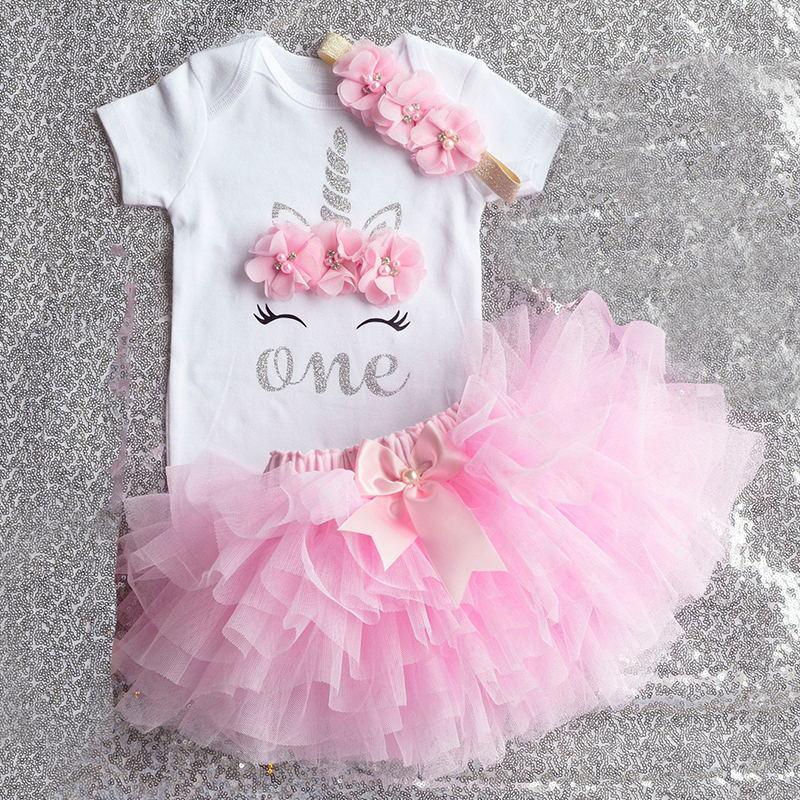Modern Unicorn Baby Kids 1st year Girls Dress For Birthday Party Outfits Infant Princess Girls Clothes 12 Months Kids