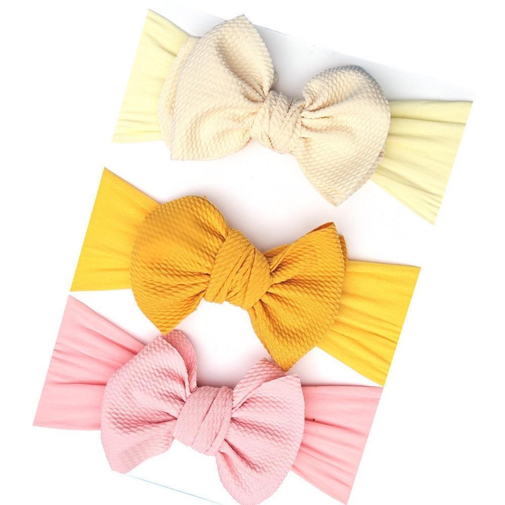 Modern 3PCS Set Floral Bows Baby Headband Dot Bowknot Cotton Hair Band Girls Hair Accessories For Girls