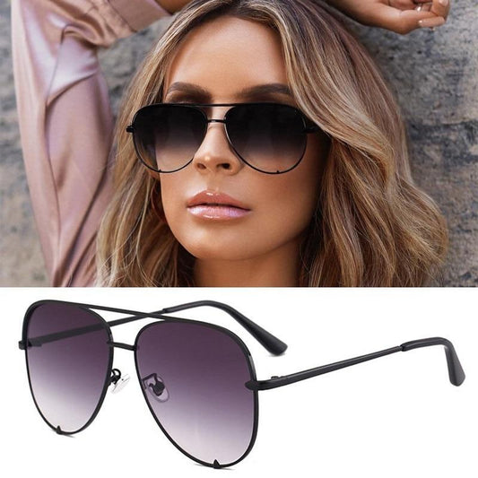Luxury Lady Vintage Round Metal  Sunglasses For  Driving Black Retro Mirror Sunglasses Woman  Shade Sunglasses With  UV400 Protection