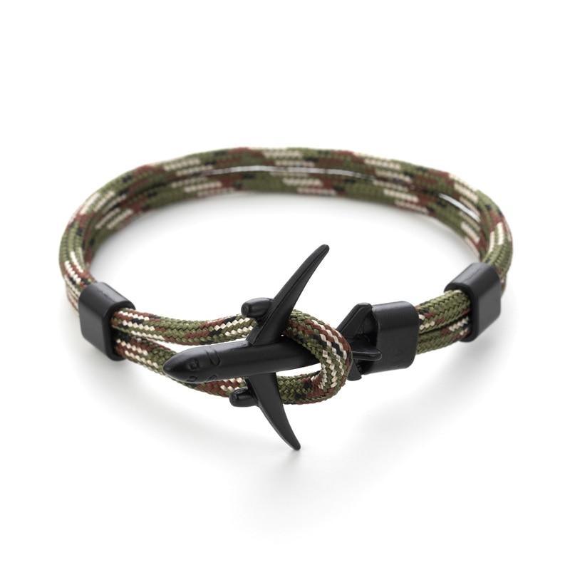 Elegant Modern Fashion Black Anchor Luxury Bracelets For Men And Women Charm Rope Chain Couple Bracelet Metal Airplane Leather Hooks Homme Jewelry