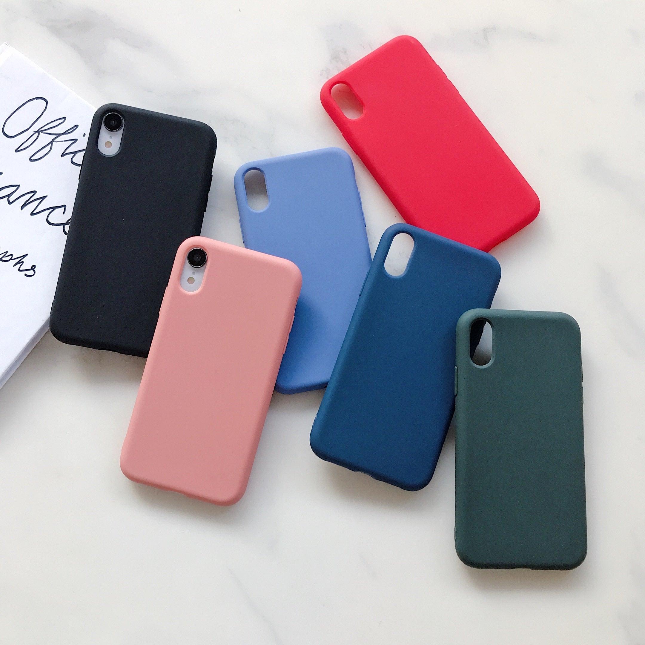 Ultra Thin Slim Fit Soft Grip Anti-Scratch Protective Cover Thicker Candy Phone Case for iPhone Soft Silicon Back Phone Cover for iPhone 12 13 Pro Max iphone Case