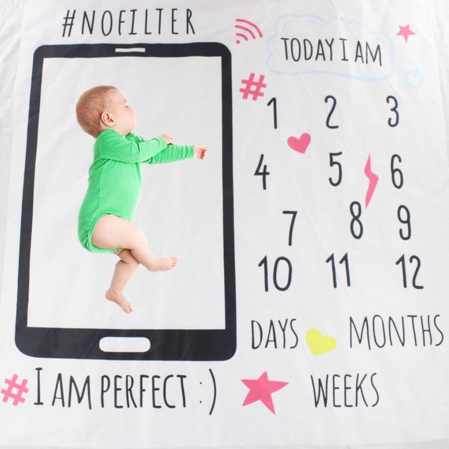 Newborn baby Monthly Growth  Blanket Photography Props Background Cloth For Baby
