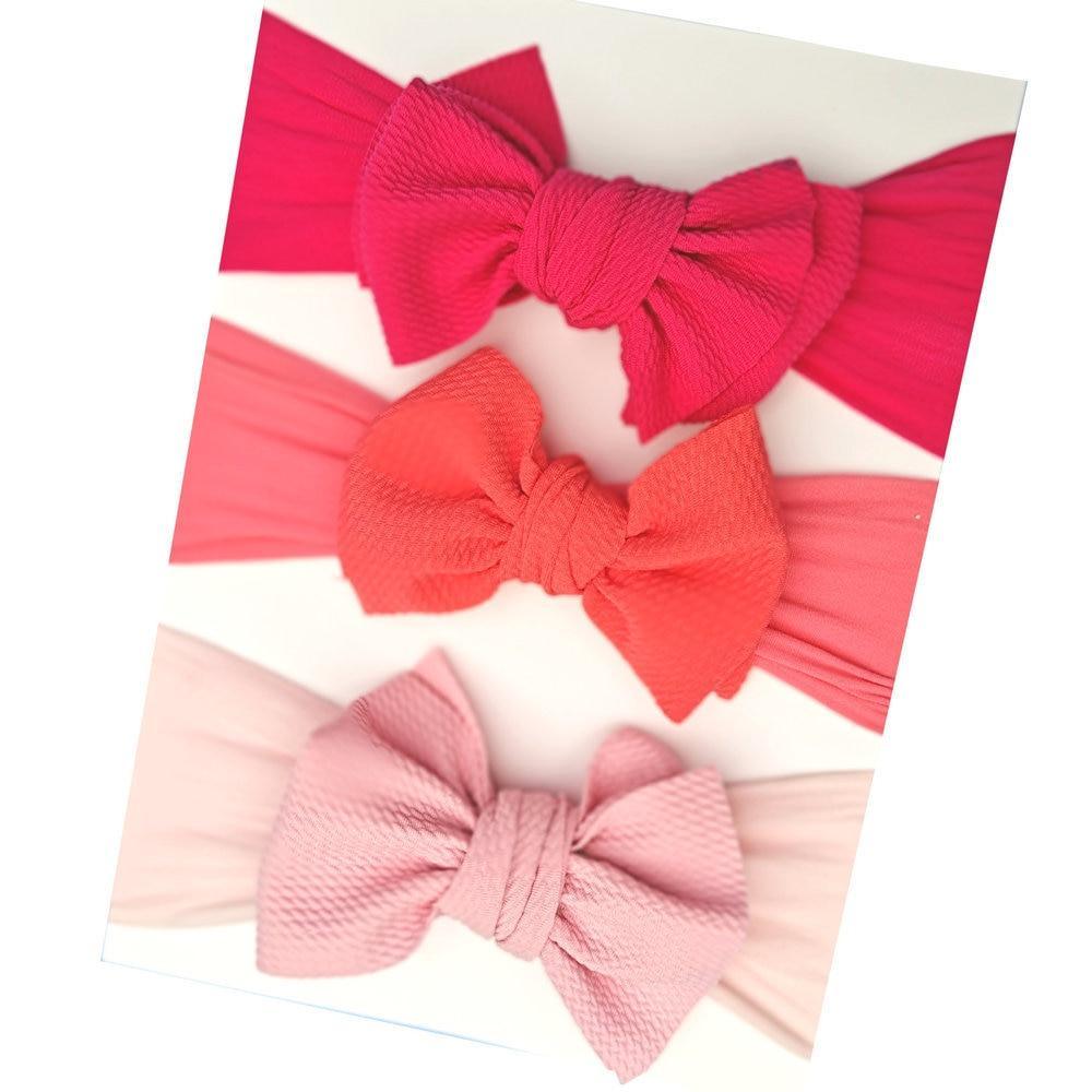 Modern 3PCS Set Floral Bows Baby Headband Dot Bowknot Cotton Hair Band Girls Hair Accessories For Girls
