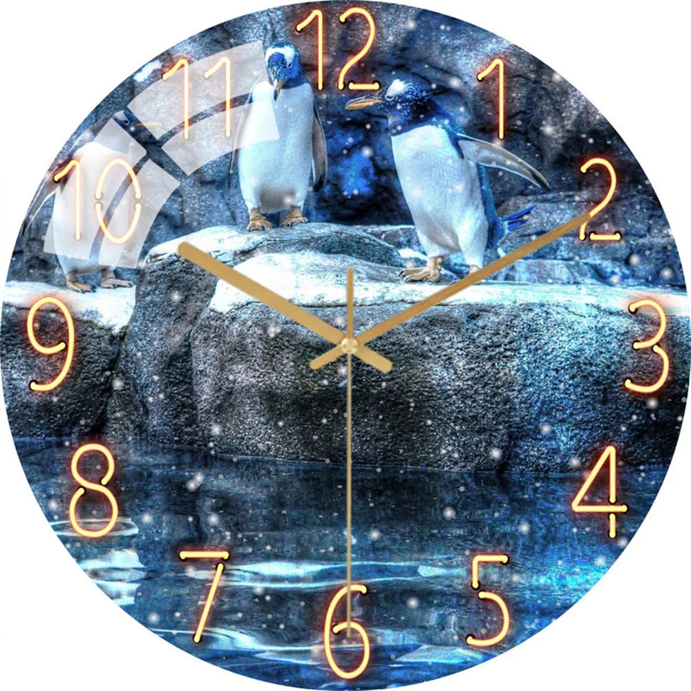 Art Wall Clock Home Decoration Fashion Decoration Silent Quartz Clocks Child Dreaming Whale Art Clock Wall Christmas Gift Family