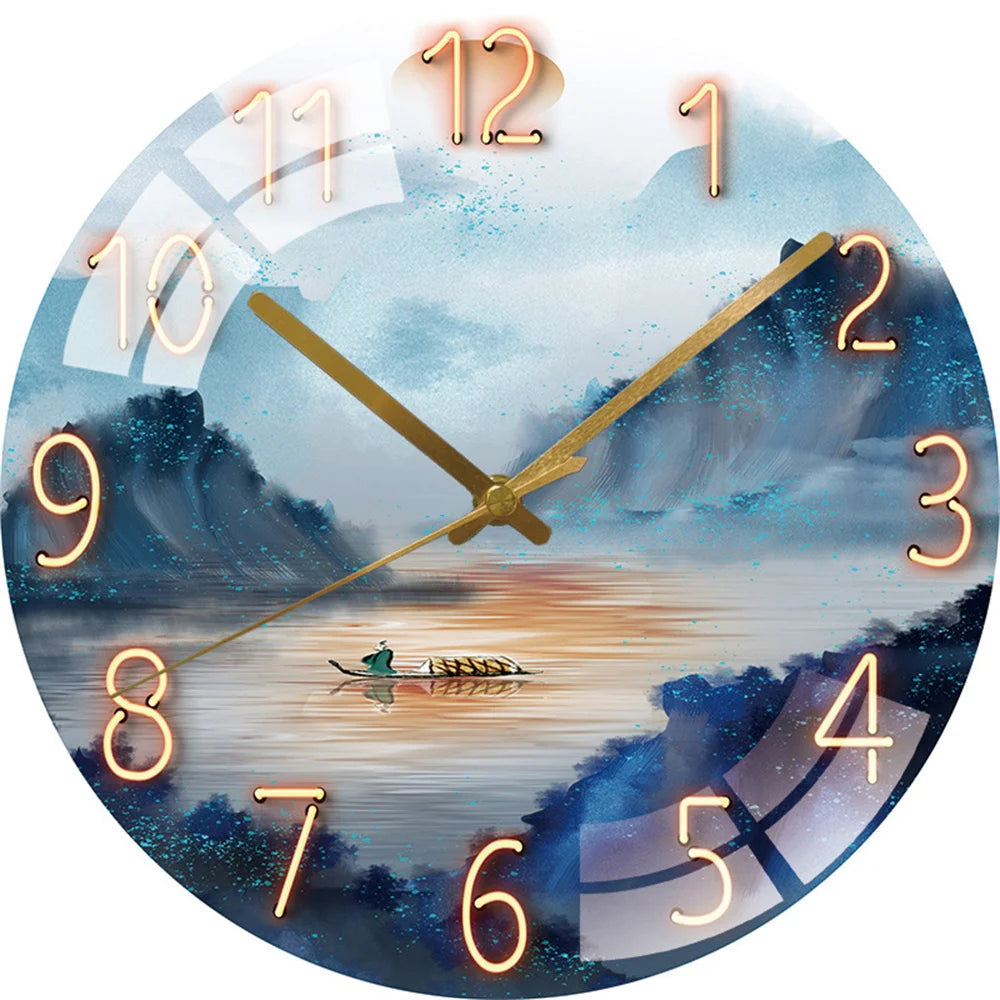 Art Wall Clock Home Decoration Fashion Decoration Silent Quartz Clocks Child Dreaming Whale Art Clock Wall Christmas Gift Family