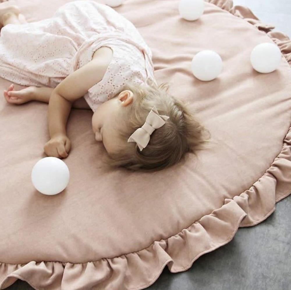 Baby Kids Play Mat Cotton Game Mat Room Floor Round Carpet Rug Children Tent Camp Mat Baby Yym Kids