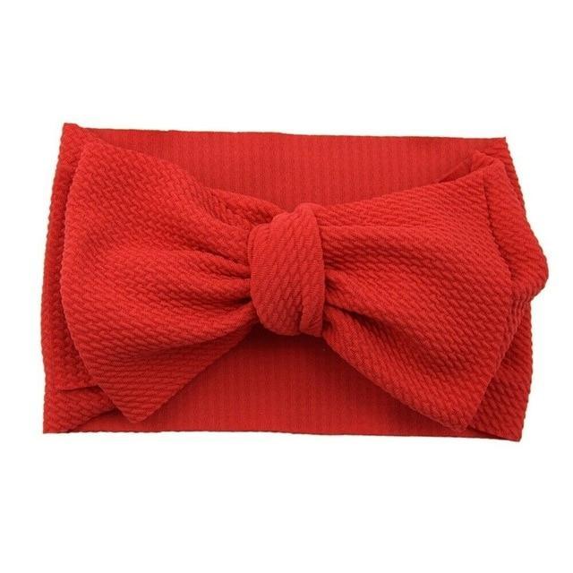 Fashion Trend Big Modern Baby Bow Accessories For Toddler Girls In Solid Bow Hairband Stretch Turban Knot Head Wrap Color  for Kids