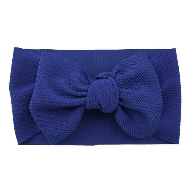 Fashion Trend Big Modern Baby Bow Accessories For Toddler Girls In Solid Bow Hairband Stretch Turban Knot Head Wrap Color  for Kids