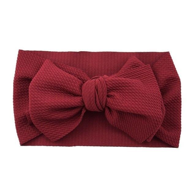 Fashion Trend Big Modern Baby Bow Accessories For Toddler Girls In Solid Bow Hairband Stretch Turban Knot Head Wrap Color  for Kids
