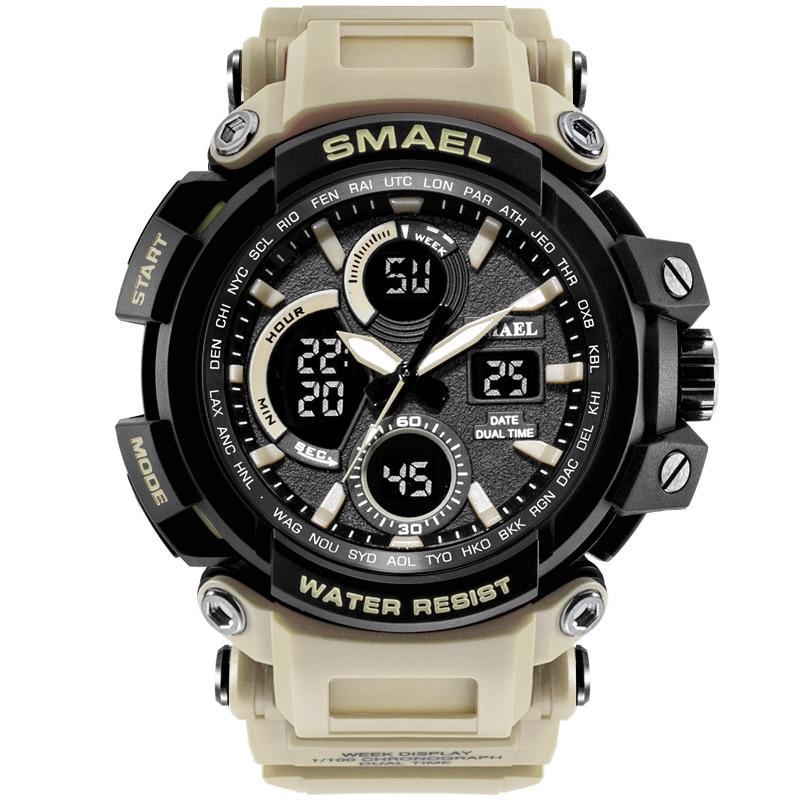 Orange Modern Sport  Waterproof 50M Men Watches With LED Digital Display In Military Armi Relogio Masculino Style