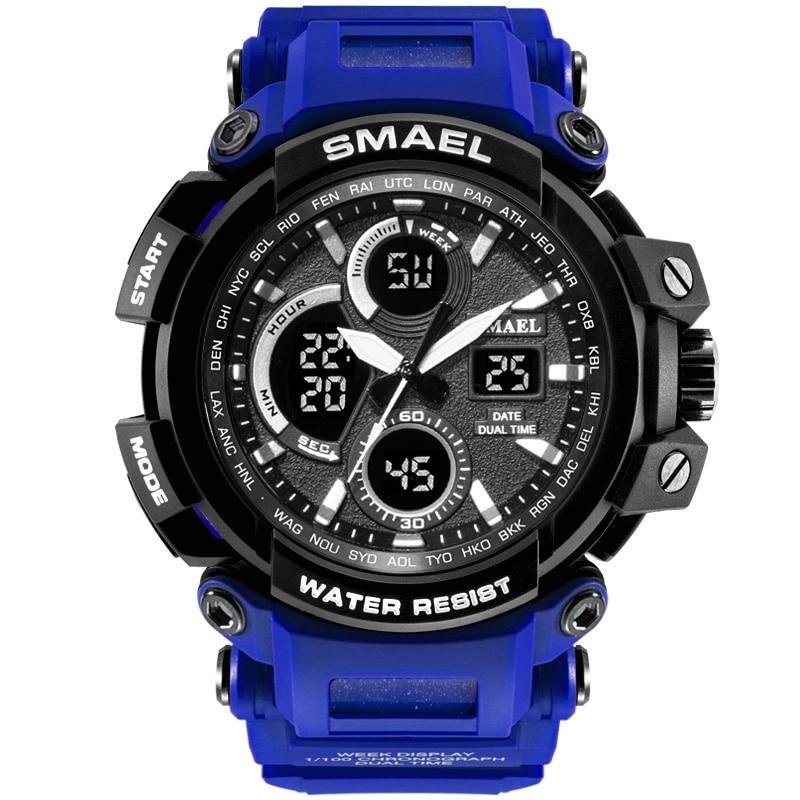 Orange Modern Sport  Waterproof 50M Men Watches With LED Digital Display In Military Armi Relogio Masculino Style