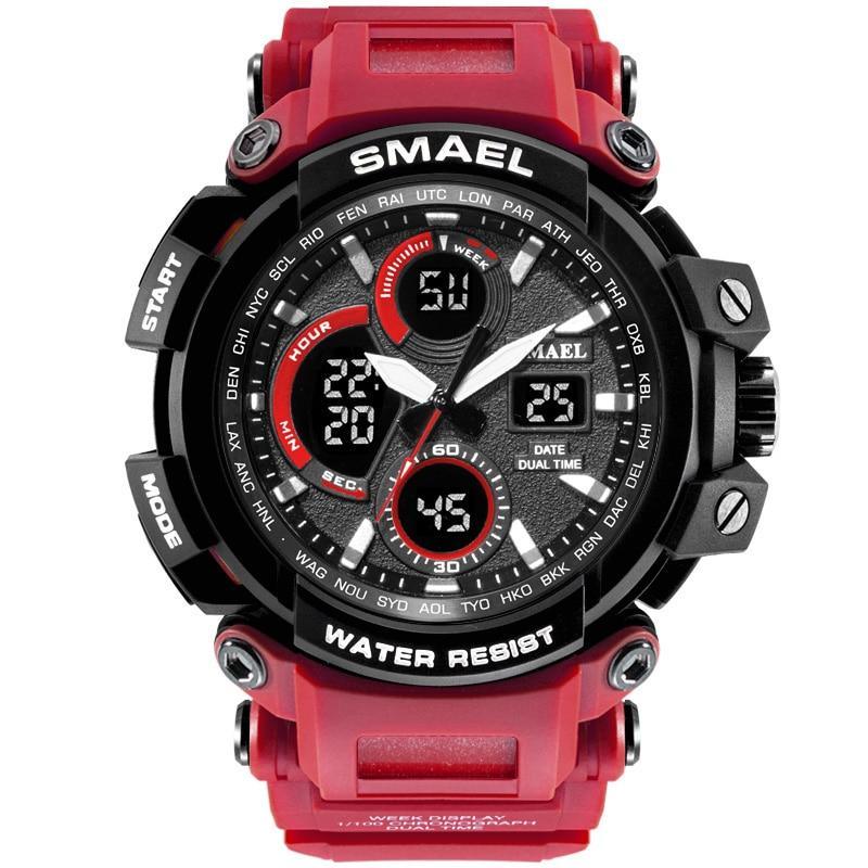 Orange Modern Sport  Waterproof 50M Men Watches With LED Digital Display In Military Armi Relogio Masculino Style