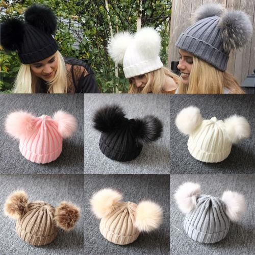 Newborn Baby Kids Girls Winter Warm Knit Hat Ball Beanie Cap  Design