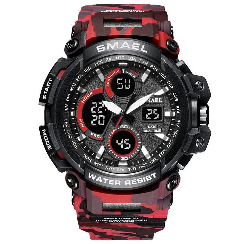 Orange Modern Sport  Waterproof 50M Men Watches With LED Digital Display In Military Armi Relogio Masculino Style
