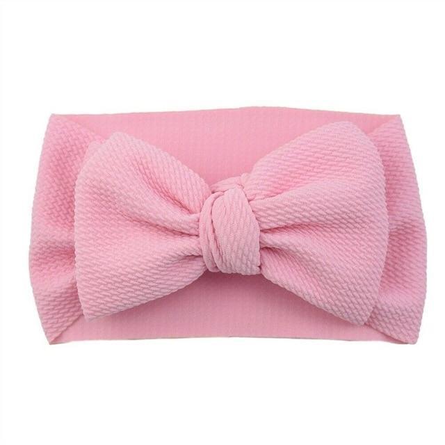 Fashion Trend Big Modern Baby Bow Accessories For Toddler Girls In Solid Bow Hairband Stretch Turban Knot Head Wrap Color  for Kids