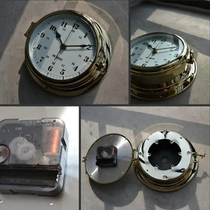 Nautical Brass Case Navigation Porthole Wall Clocks sailing items