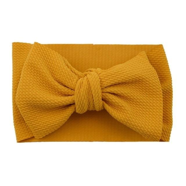Fashion Trend Big Modern Baby Bow Accessories For Toddler Girls In Solid Bow Hairband Stretch Turban Knot Head Wrap Color  for Kids
