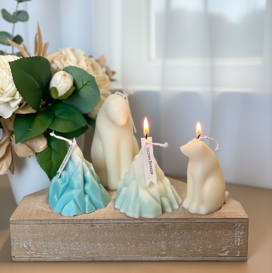 Iceberg Sculpture Candle | Blue Ice & Clear Ice