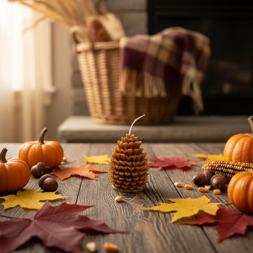 Pinecone Candle | Handcrafted | Rustic Fall Decor