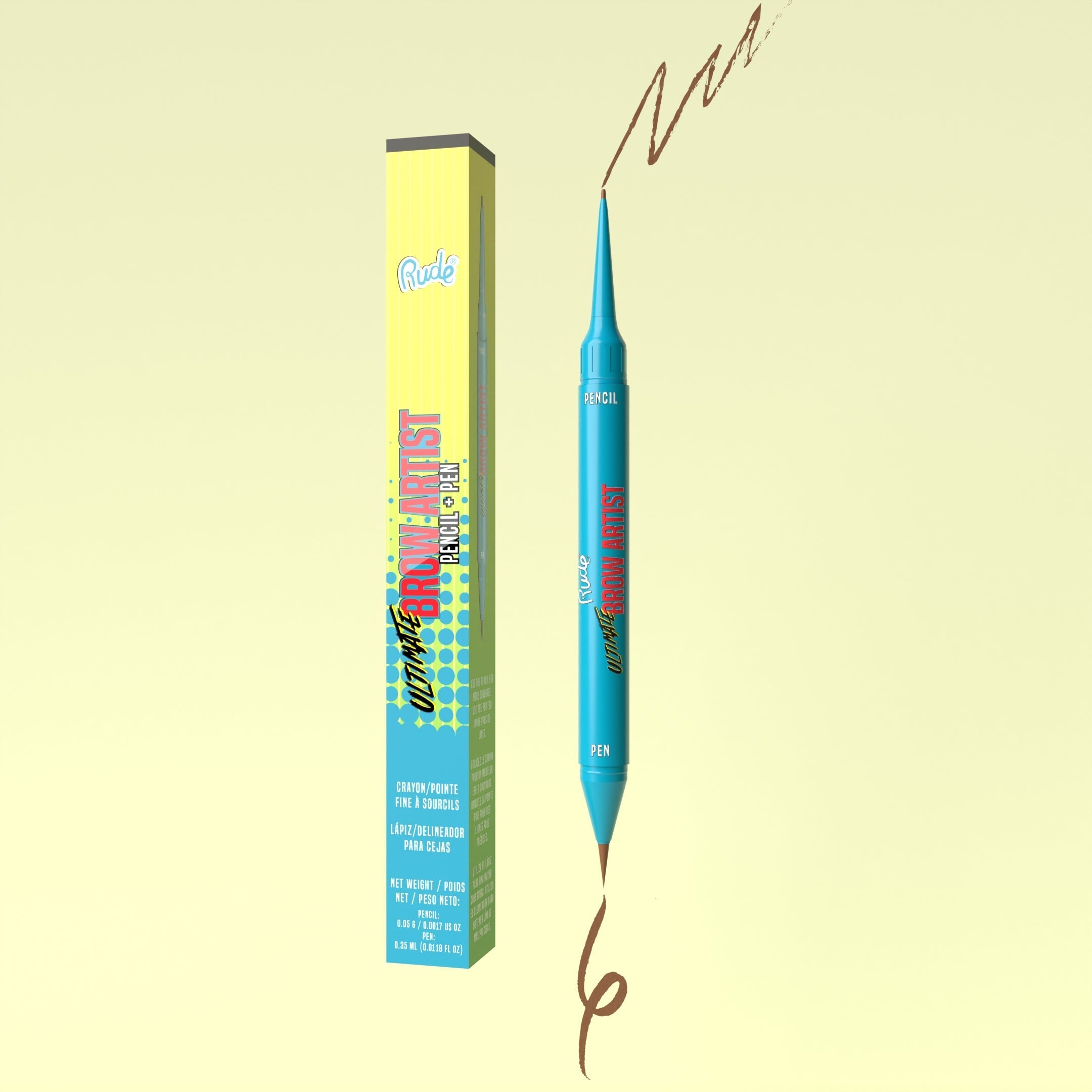 RUDE Ultimate Brow Artist - Pencil And Pen - Hazel