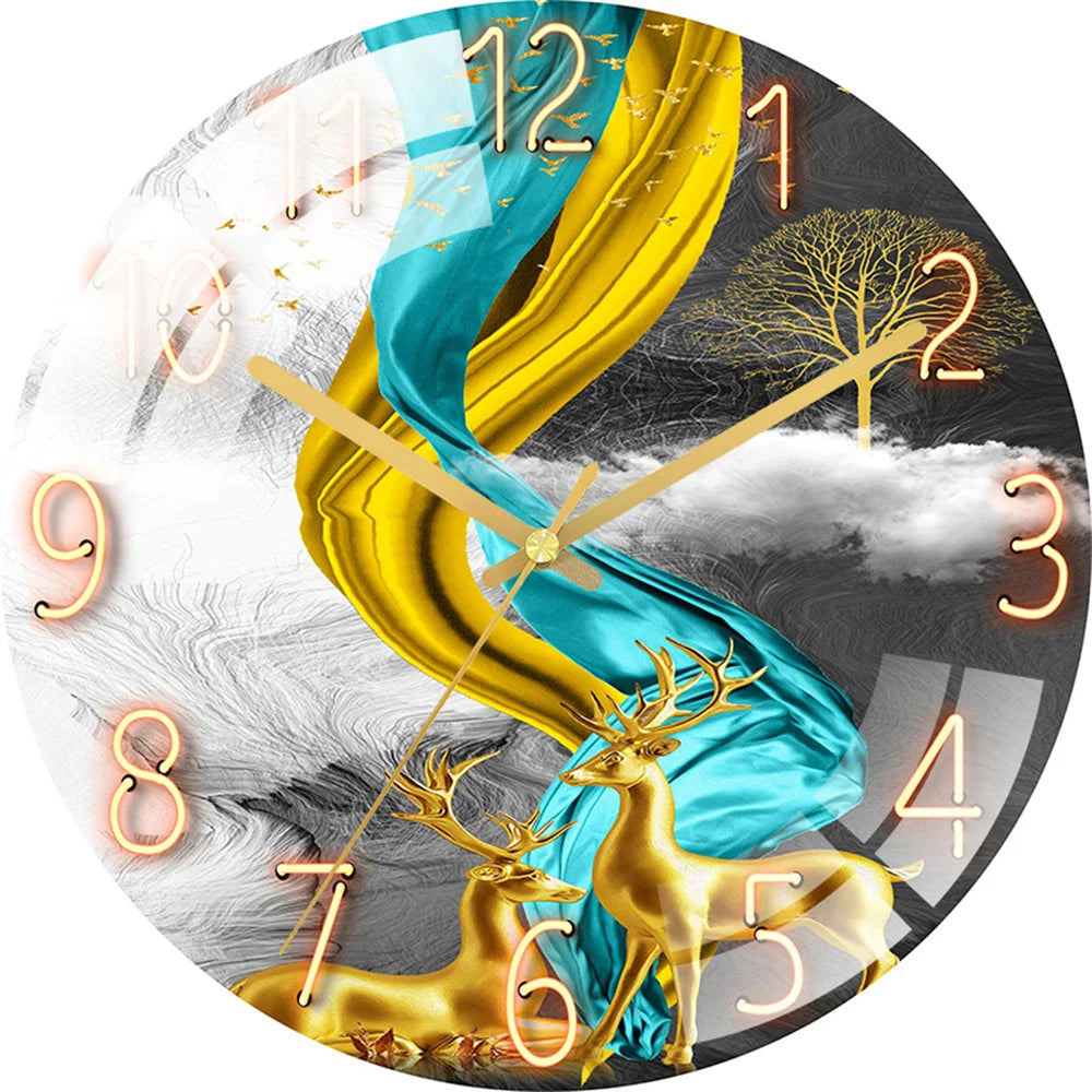 Art Wall Clock Home Decoration Fashion Decoration Silent Quartz Clocks Child Dreaming Whale Art Clock Wall Christmas Gift Family