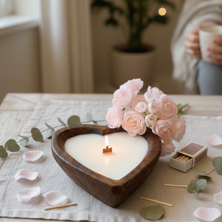 Endless Love Heart Candle