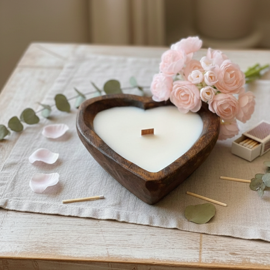 Endless Love Heart Candle
