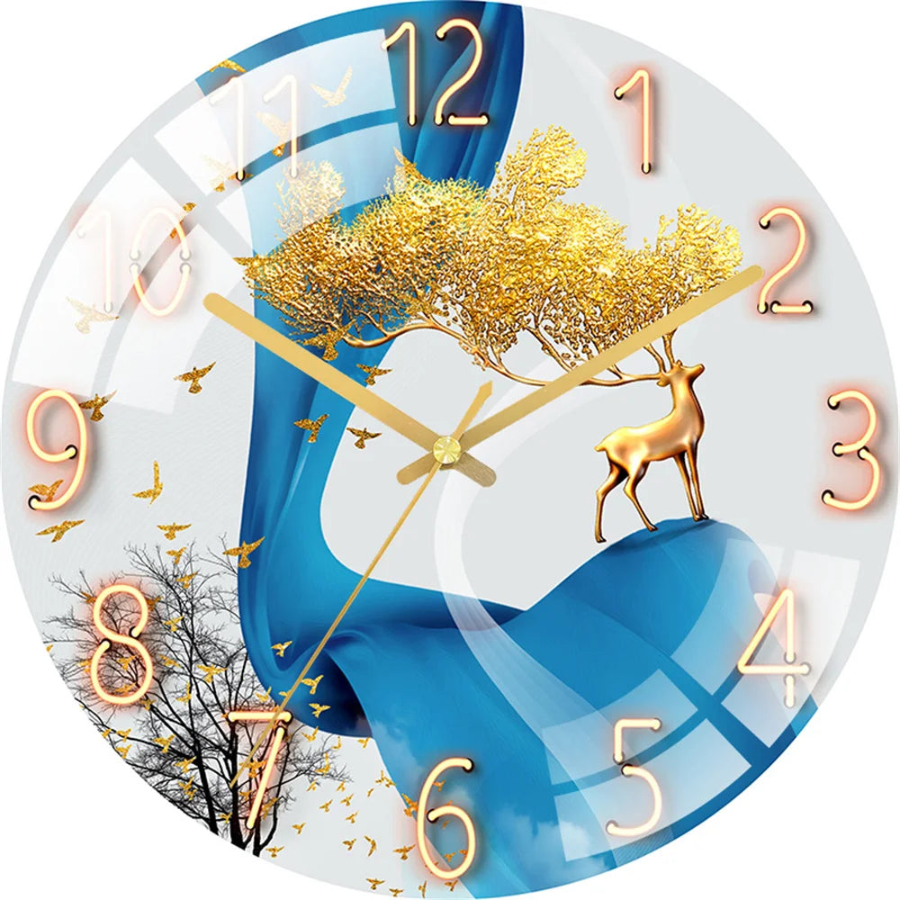 Art Wall Clock Home Decoration Fashion Decoration Silent Quartz Clocks Child Dreaming Whale Art Clock Wall Christmas Gift Family