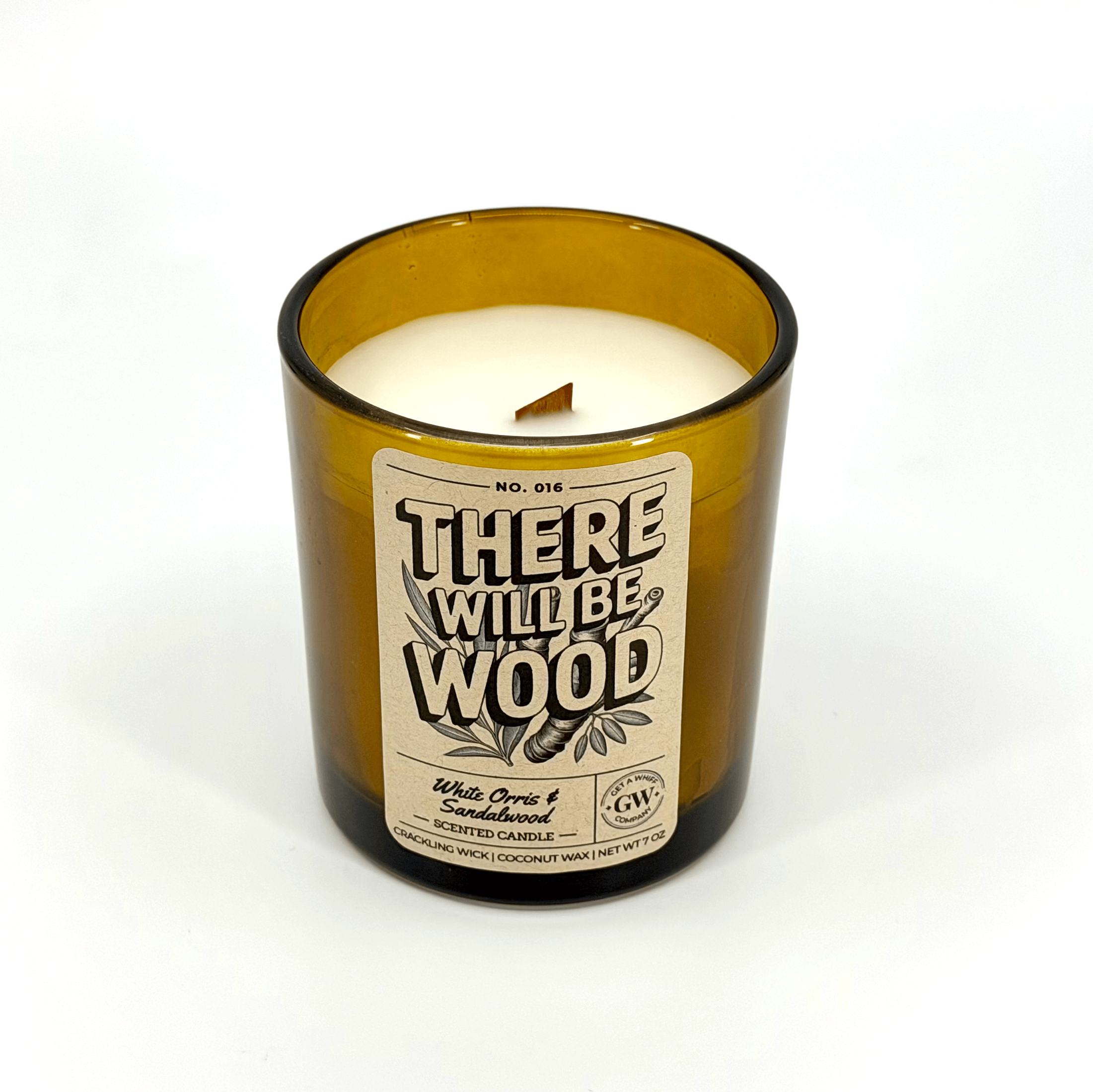 White Orris & Sandalwood Scented Candle (There Will Be Wood)