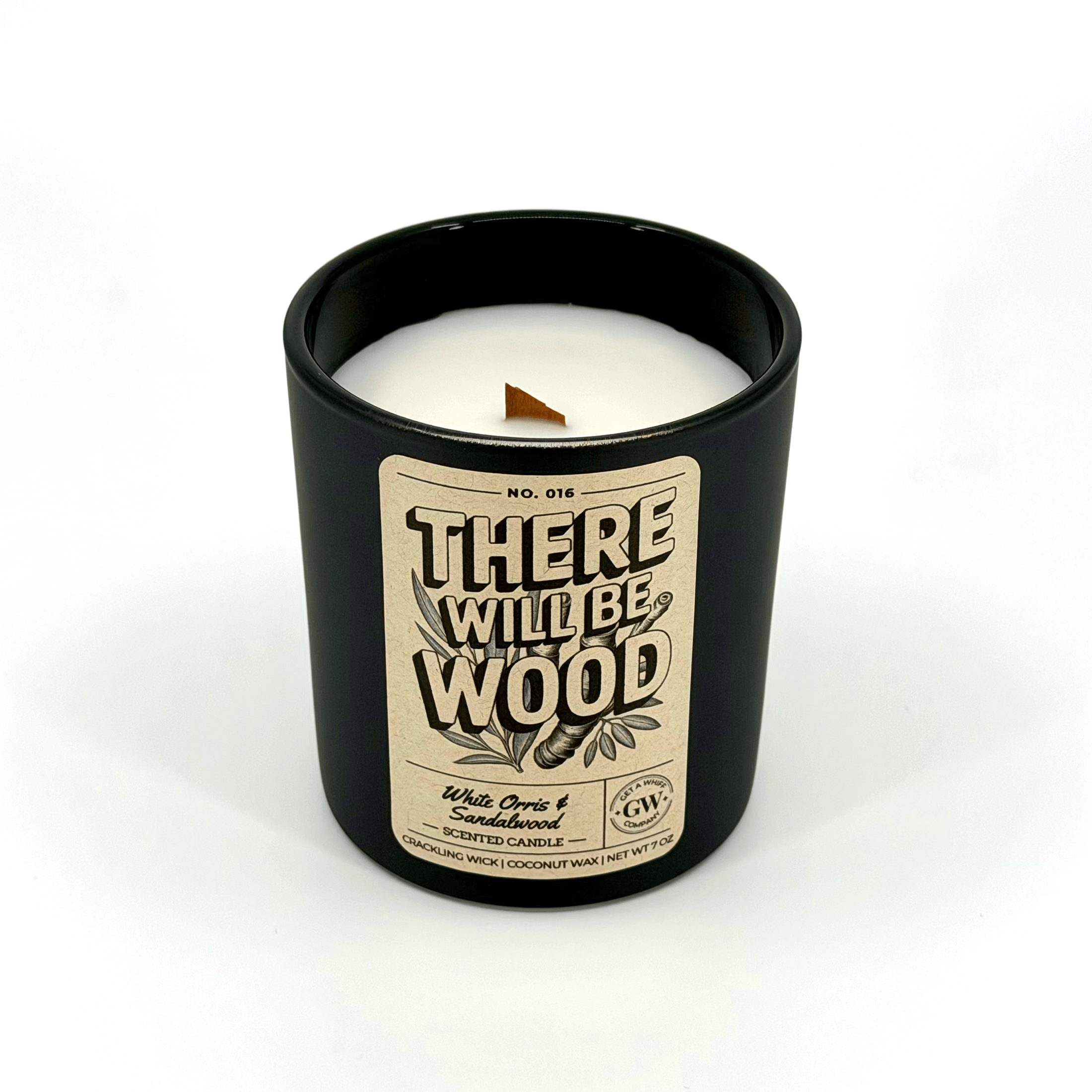White Orris & Sandalwood Scented Candle (There Will Be Wood)