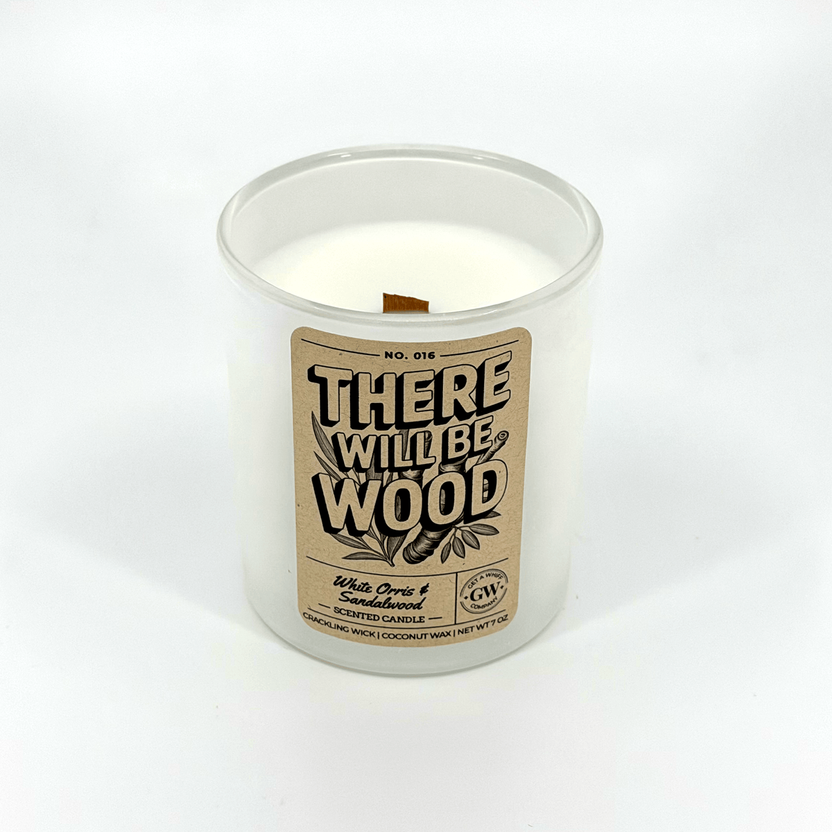 White Orris & Sandalwood Scented Candle (There Will Be Wood)