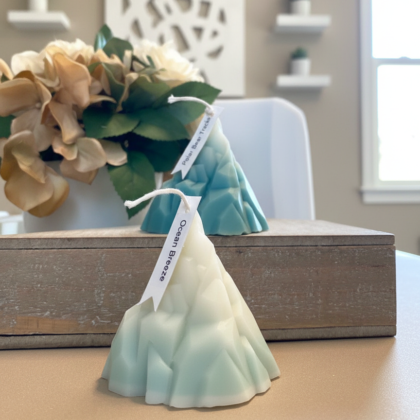 Iceberg Sculpture Candle | Blue Ice & Clear Ice