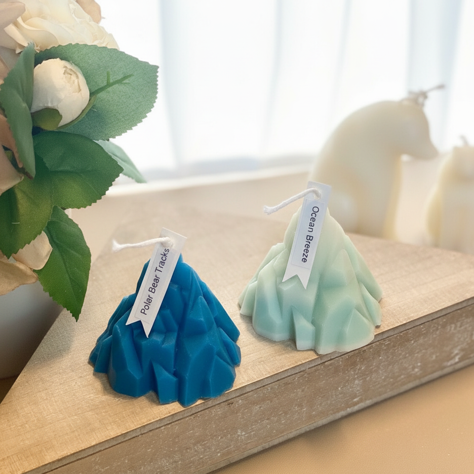 Iceberg Sculpture Candle | Blue Ice & Clear Ice