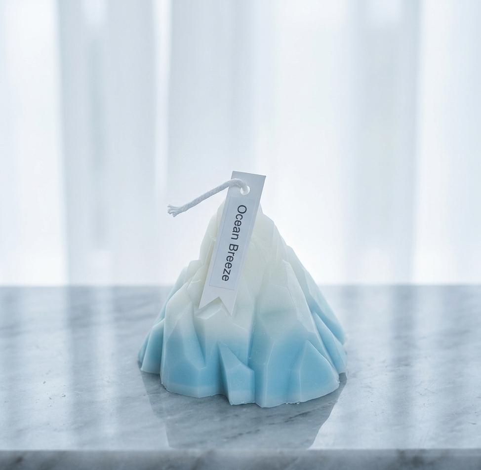 Iceberg Sculpture Candle | Blue Ice & Clear Ice