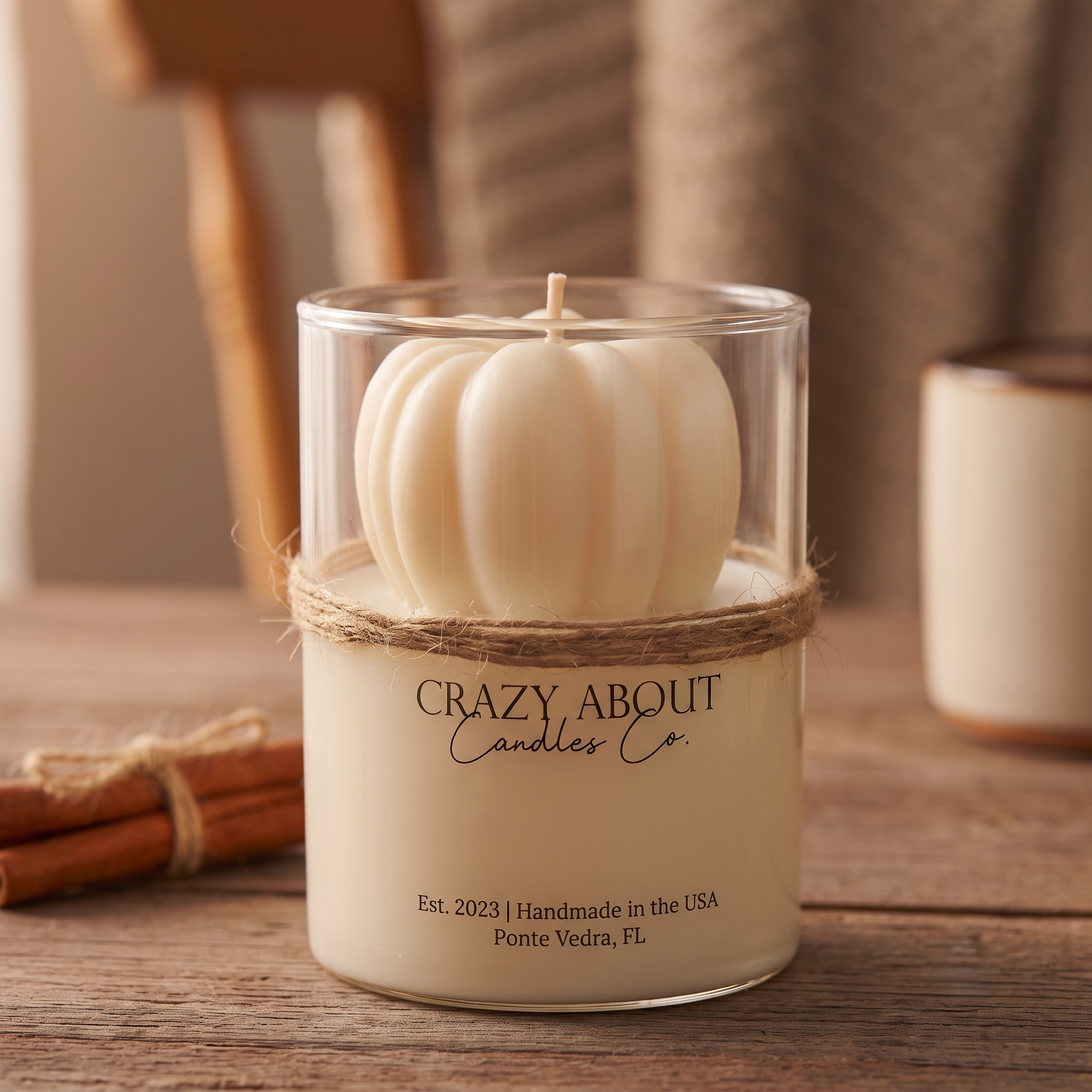 Pumpkin Candle in Glass Jar | Fall Soy Wax Candle