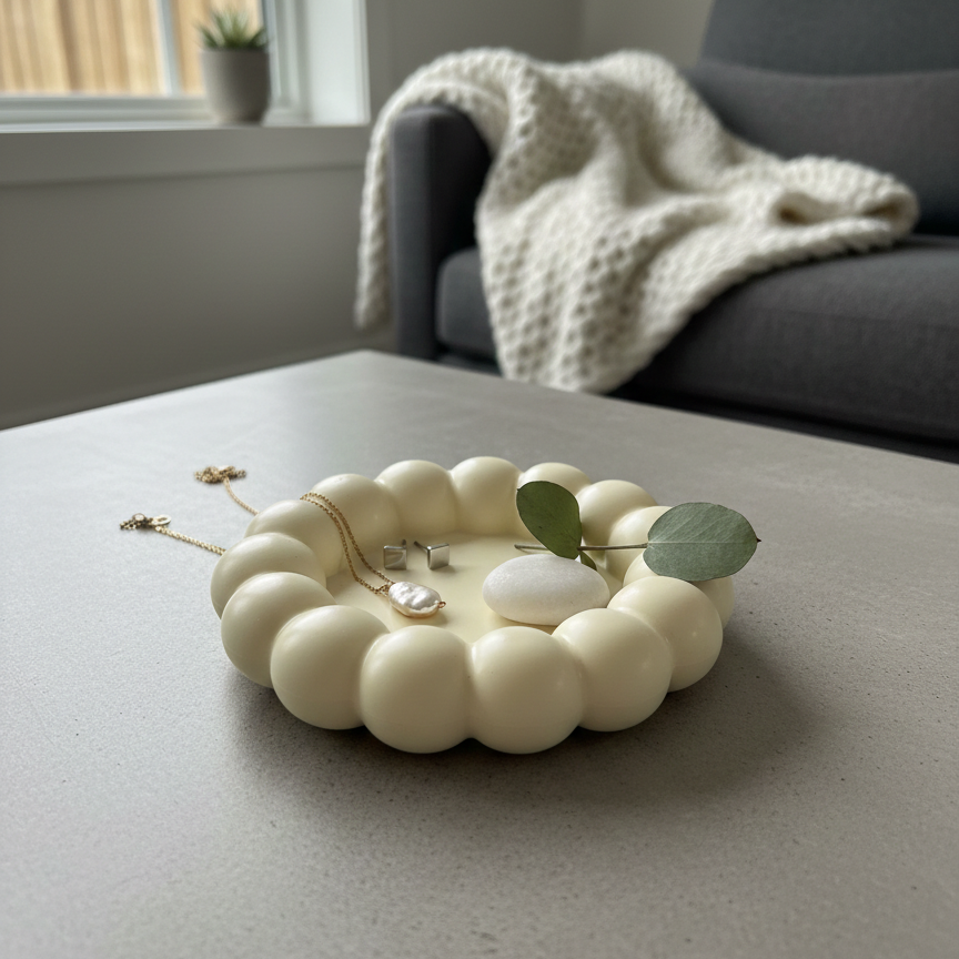 Jesmonite Bubble Tray | Handmade Jewelry & Trinket Dish