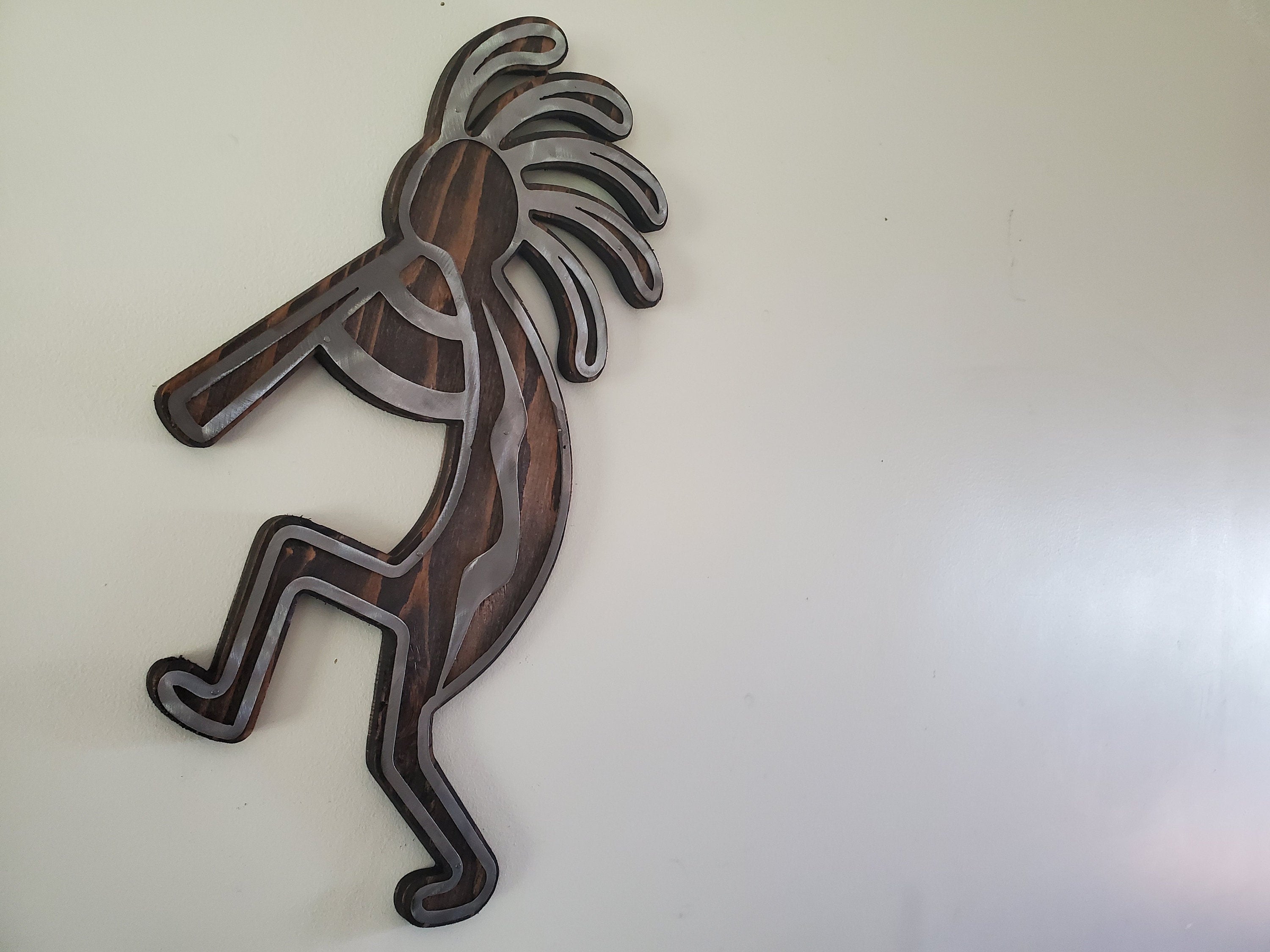 Dancing Kokopelli Wall Art | Rustic Wood and Metal Native American and Southwestern Wall Décor | Office and Home Wall Art| Made in USA