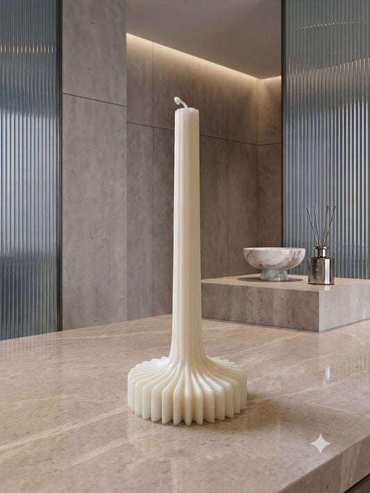 Lantern Pillar Candle | Sculptural Soy Wax | Handcrafted in USA