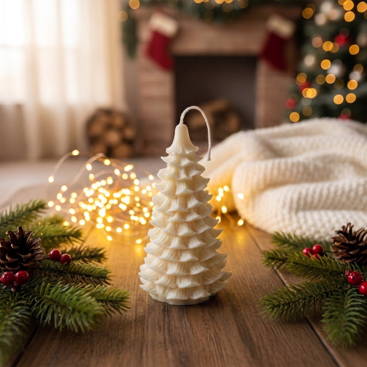 Christmas Tree Candle | Sculptural Soy Wax Holiday Decor
