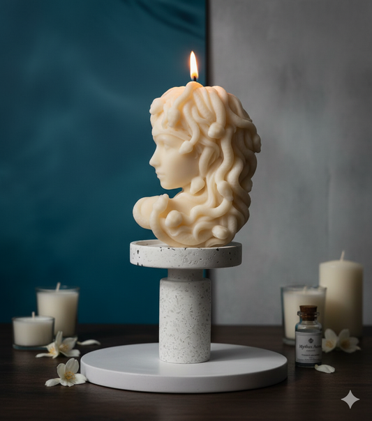 Large Medusa Candle | Sculptural Greek Mythology Art