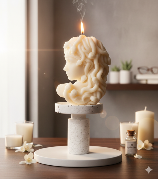 Large Medusa Candle | Sculptural Greek Mythology Art