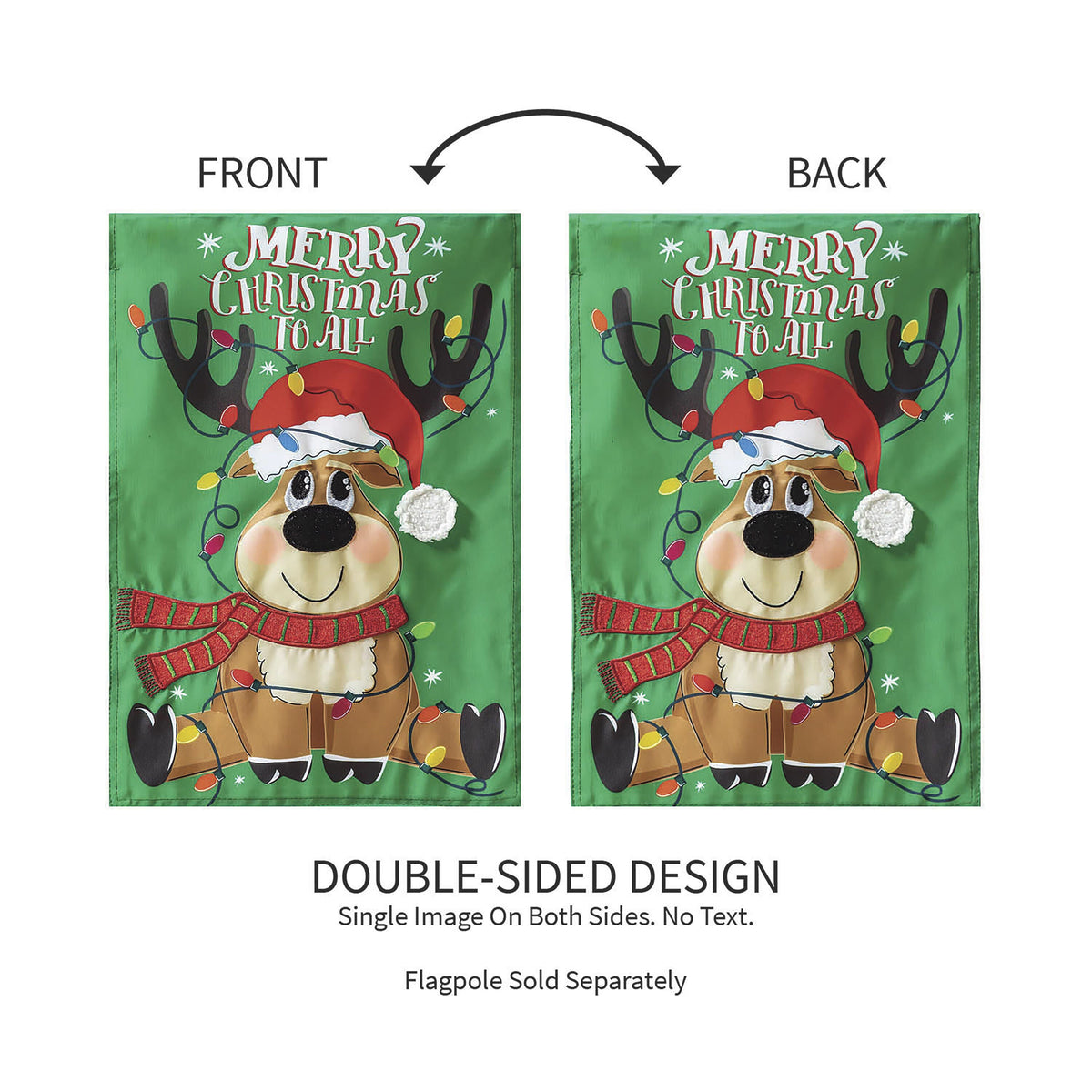 Merry Christmas to All Applique Garden Flag