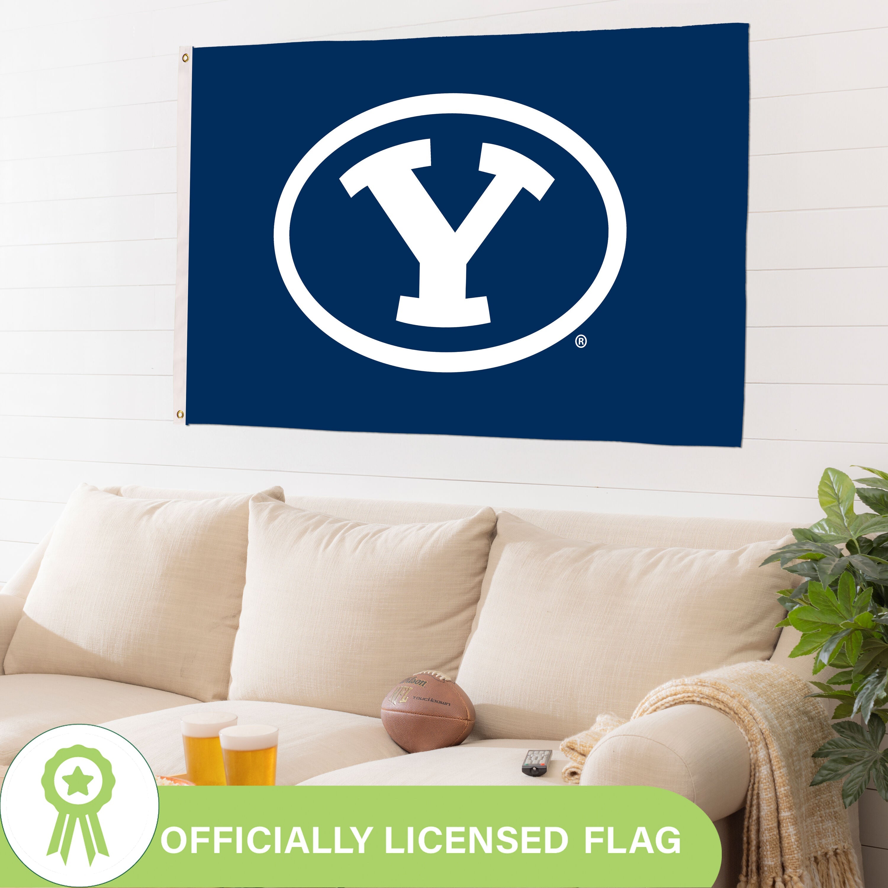 Brigham Young University Single Sided Flag w/ 2 Grommets, 3'x5'