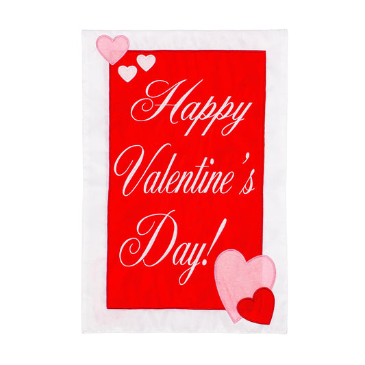 Happy Valentine's Day Applique Garden Flag