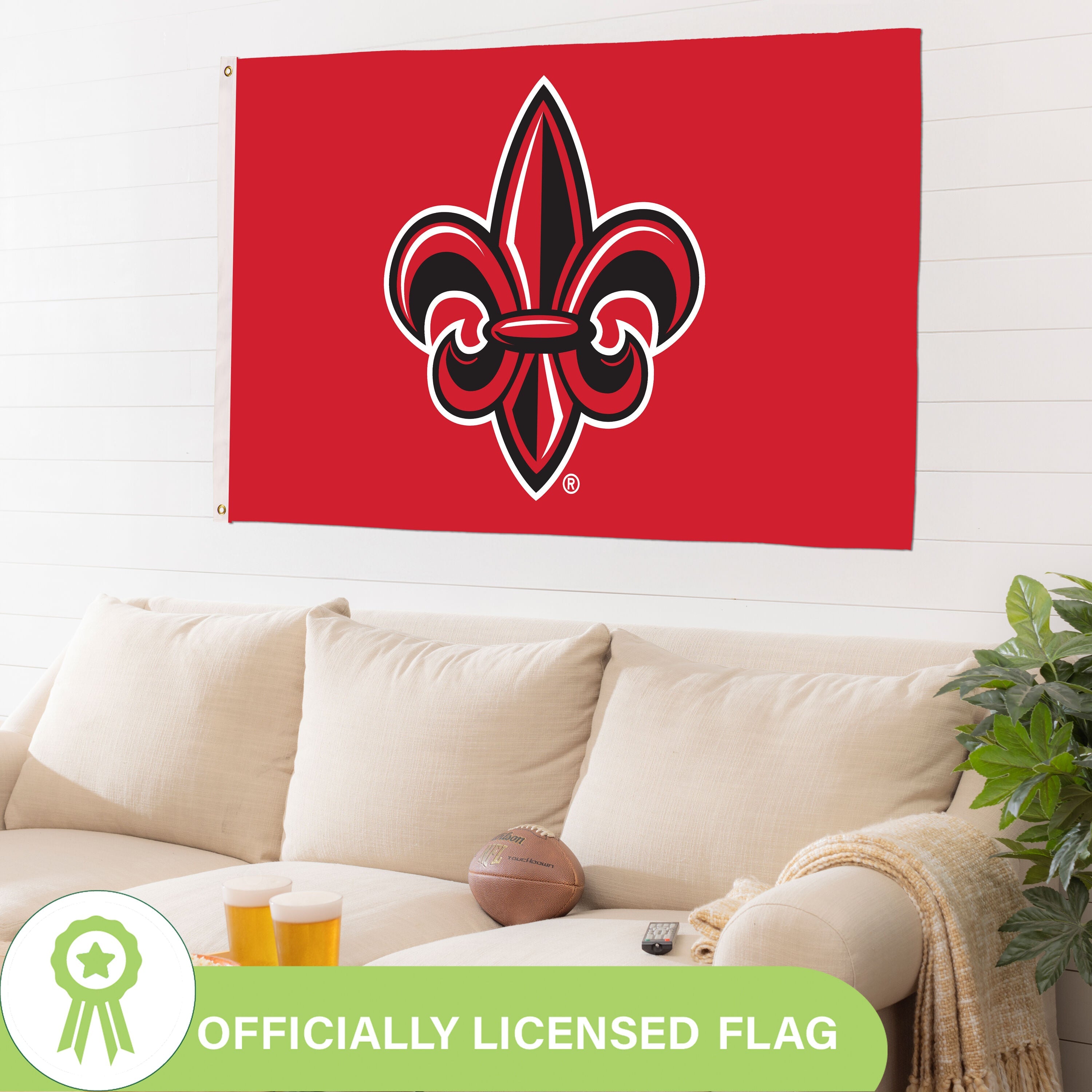 University of Louisana at Lafayette Single Sided Flag w/ 2 Grommets, 3'x5'