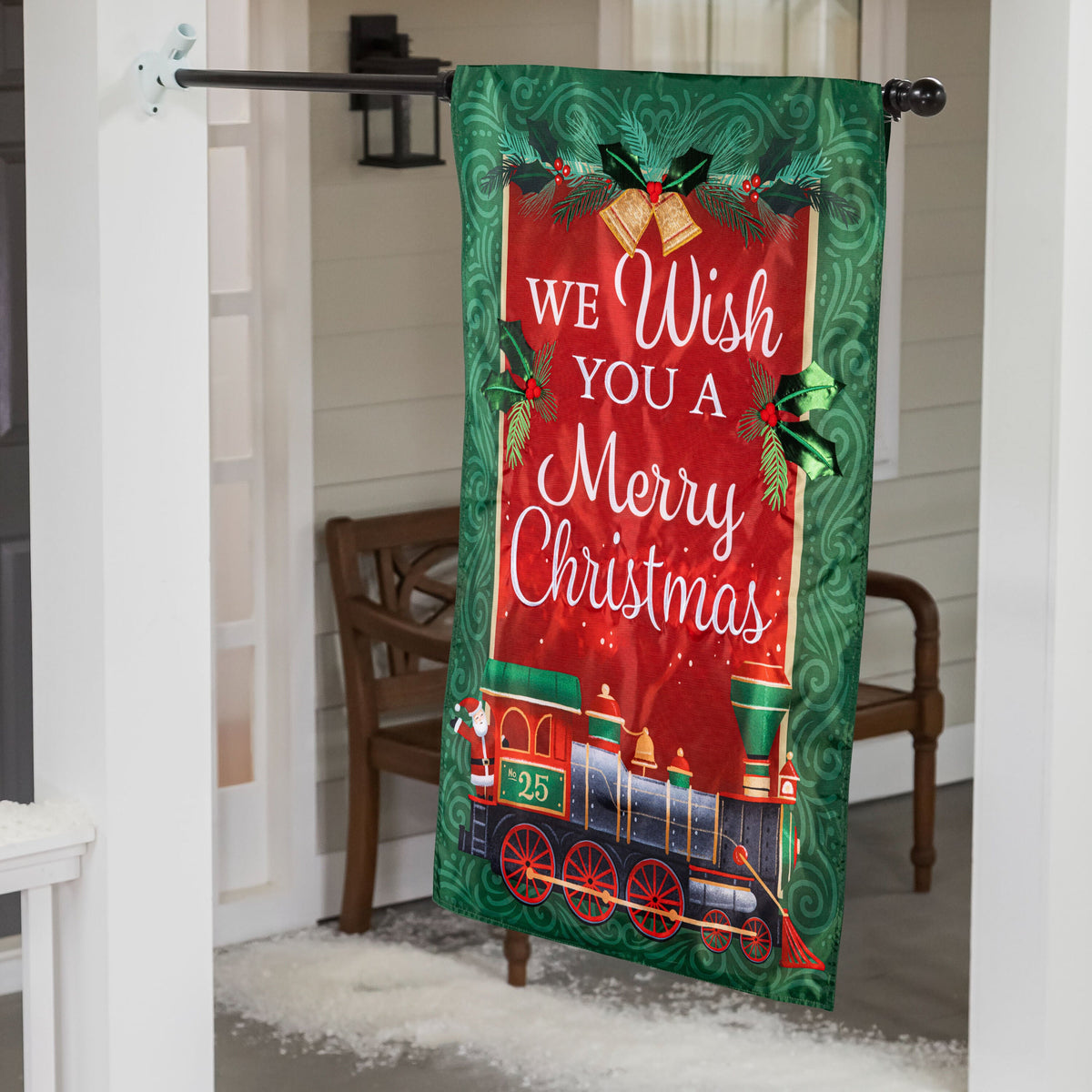 Winter Farm Suede House Flag